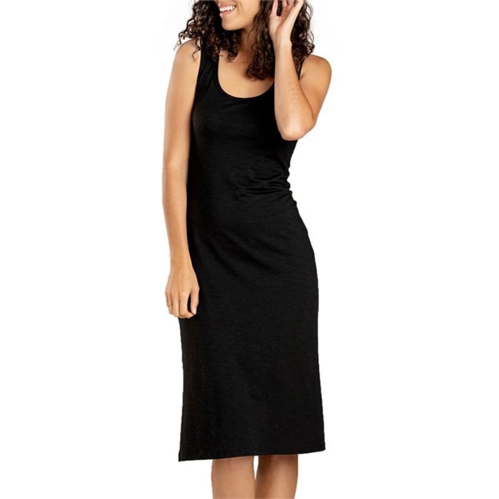 Toad & Co Samba Paseo Midi Dress in Black Size M Minimalist Classic Tank Dress